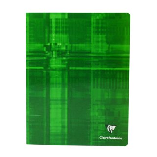 CLAIREFONTAINE CAHIER PIQUE 17 x 22 cm 80 PAGES / SEYES 3721C / Vert