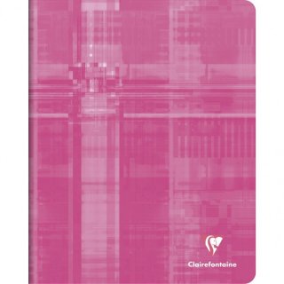 CLAIREFONTAINE CAHIER PIQUE 17 x 22 cm 80 PAGES / SEYES 3721C / Rose