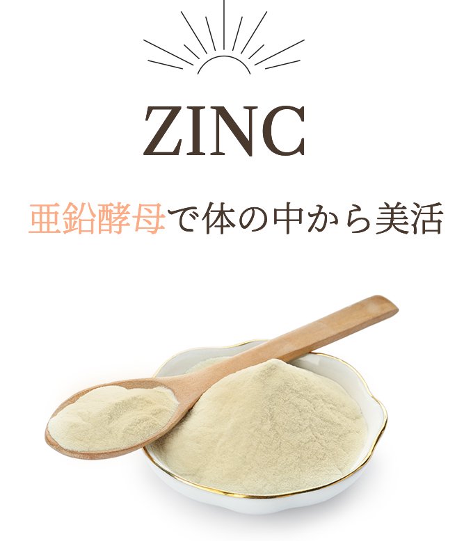 ZINC 亜鉛酵母で体の中から美活