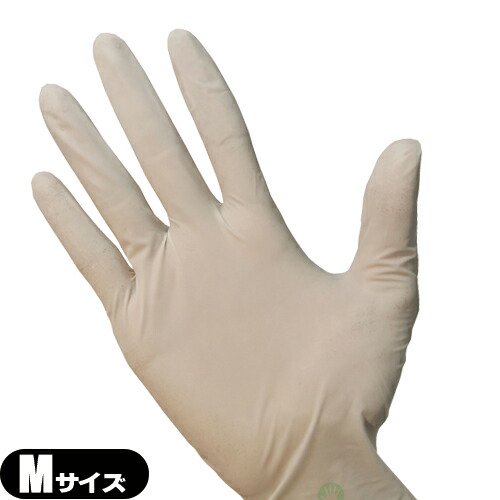 ラテックスゴム手袋 使い捨て (LATEX GLOVE) ホワイト Mサイズ ×1枚 (粉付き・粉なしから選択)