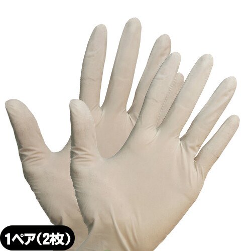 メール便(日本郵便) ポスト投函 送料無料】【ラテックスグローブ】ラテックスゴム手袋(LATEX GLOVE) ホワイト Mサイズ  両手用1ペア(1組2枚)x1 セット(計2枚) 健康美容用品専門店Frontrunner（フロントランナー)