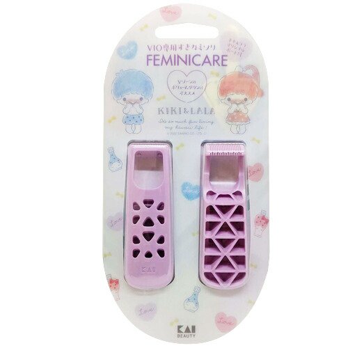 貝印 FEMINICARE(フェミニケア) デリケートゾーン専用 すきカミソリ(2本入) リトルツインスターズスリープ キキ&ララ オリジナルポーチ付  x2個セット