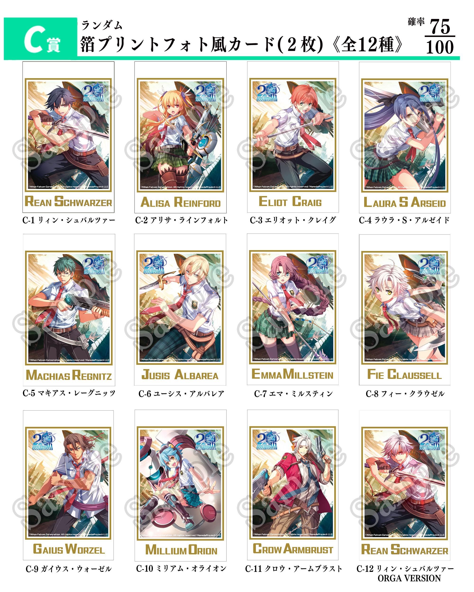 Falcom軌跡シリーズ20周年記念くじ第二弾