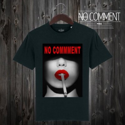 NO COMMENT T-SHIRT M-CREW JP red lips