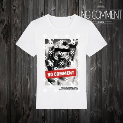 NO COMMENT T-SHIRT M-CREW JP silence sleeve 