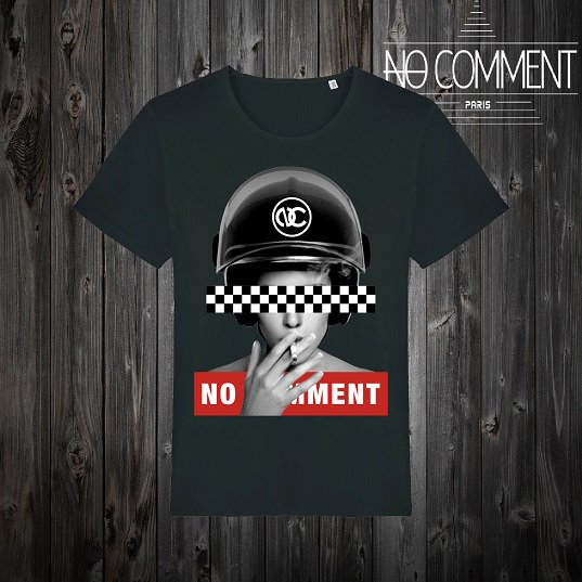 NO COMMENT T-SHIRT M-CREW JP checker helmet - インポートブランド