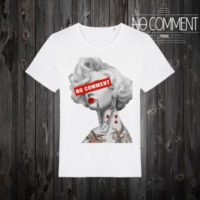 NO COMMENT T-SHIRT M-CREW JP chain earing 