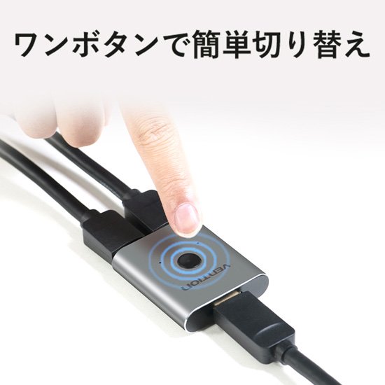 AFU】2-Port to 1-Port HDMI 双方向スイッチャー Silver VENTION