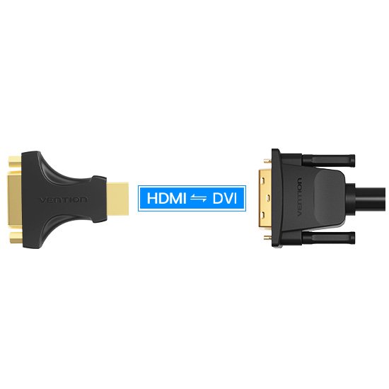 【AIK】 HDMI Male to DVI (24+5) Female アダプター Black / VENTION