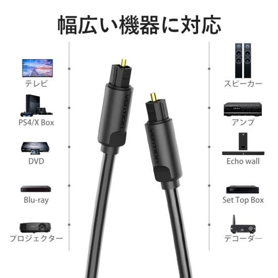BAE】光ファイバー オーディオケーブル Black / VENTION