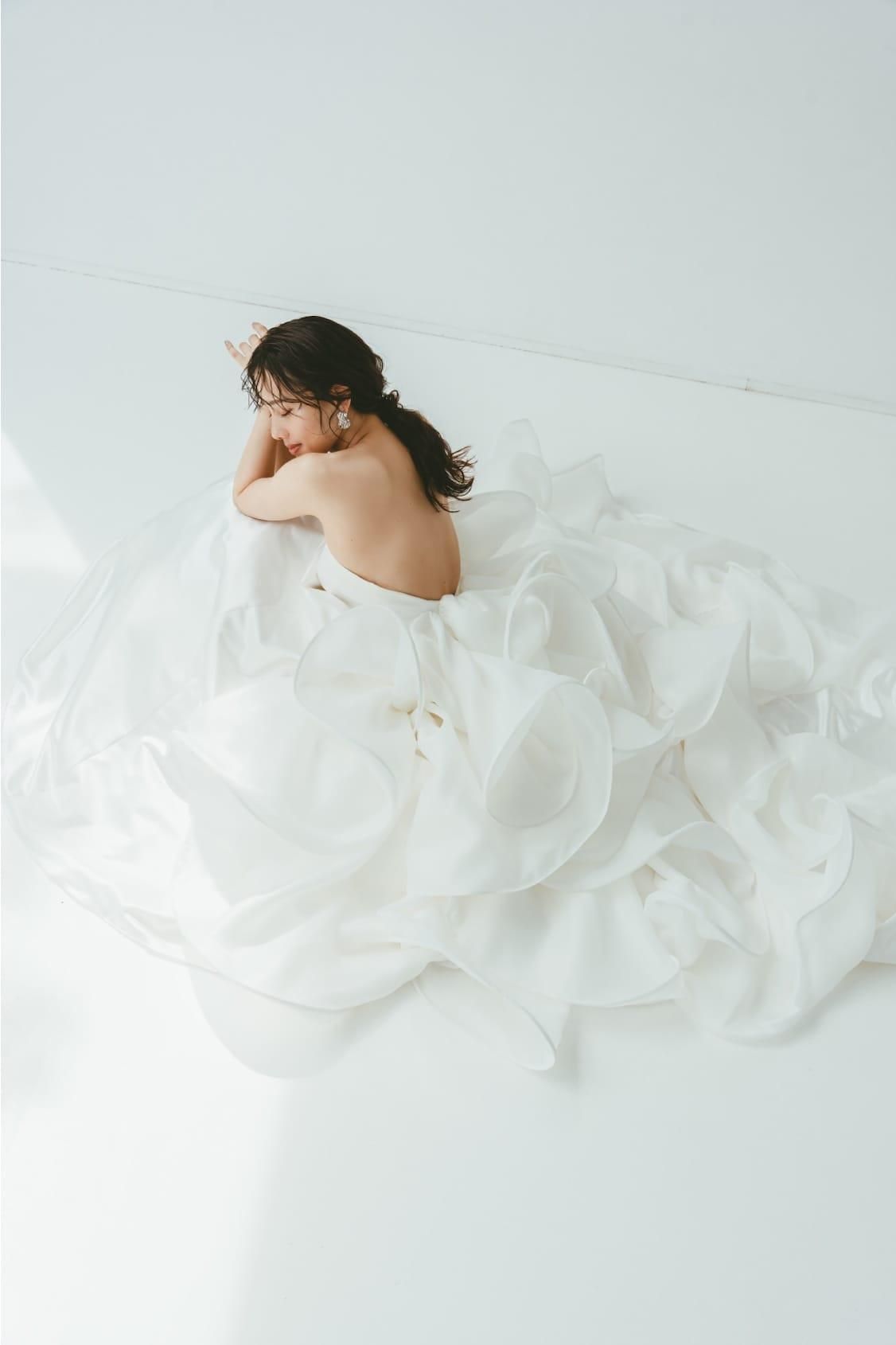 【ミカド生地変更】ウェディングドレス　gemerci arm 5号T丈 Wedding Dress - gemerci