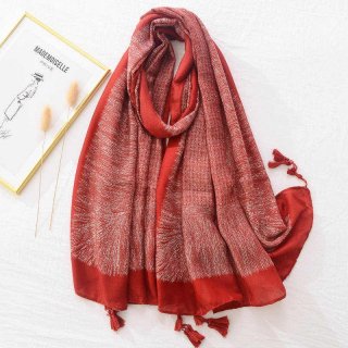 Printed Red Scarf