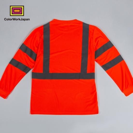 Hi-Vis リフレクターロングTシャツ オレンジ - colorworkjapan