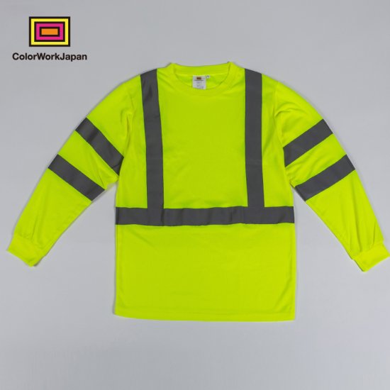 Hi-Vis リフレクター長袖ロングTシャツ　イエロー - colorworkjapan