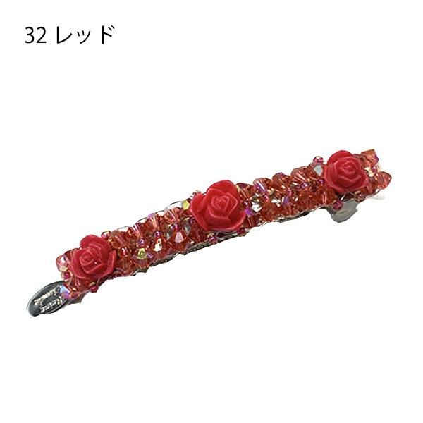 レーヌクロード　バレッタ　ビジュー　リボン　美品 h7736.jpg