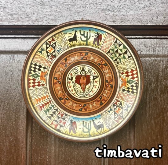 16cm【ペルー】壁掛け 飾り皿 ＊ ハンドメイド - 世界のばざ〜るTimbavati