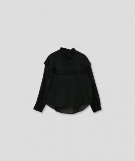dot frill blouse<WHYTO.>