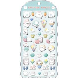 <img class='new_mark_img1' src='https://img.shop-pro.jp/img/new/icons13.gif' style='border:none;display:inline;margin:0px;padding:0px;width:auto;' />【お一人様2点まで】フロッキー加工のコットンパフィーシール/シマエナガ