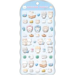 <img class='new_mark_img1' src='https://img.shop-pro.jp/img/new/icons13.gif' style='border:none;display:inline;margin:0px;padding:0px;width:auto;' />【お一人様2点まで】フロッキー加工のコットンパフィーシール/ネコ