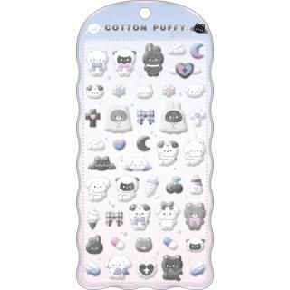 <img class='new_mark_img1' src='https://img.shop-pro.jp/img/new/icons13.gif' style='border:none;display:inline;margin:0px;padding:0px;width:auto;' />【お一人様2点まで】フロッキー加工のコットンパフィーシール/モノクロ