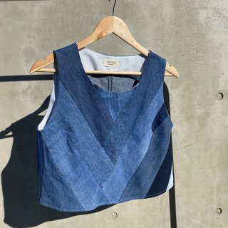  upcycle Denim patch Tops 1