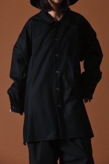 Super 100's Wool Huge Shirt black