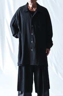Opal-Finished Huge Shirt wool silk black