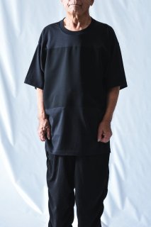 Zigzag Sewing Cloud T-Shirt wool silk black