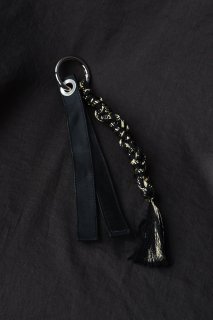 Kumihimo  Leather Ring -Rasen- black