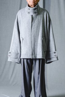 Wool Beaver High-Neck Blouson gray