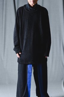 High-Neck Pile Knit black