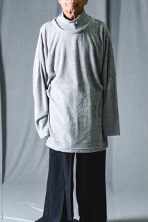 High-Neck Pile Knit gray