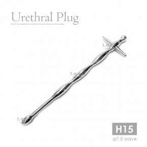 Urethral Plug クロスハンドル WAVE 067 ステンテス製 ウエーブ 尿道プラグ 尿道ブジー Uプラグ 尿道責め 尿道拡張