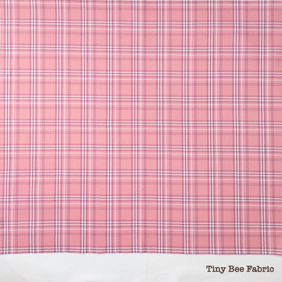 タータンチェック/ピンク Tiny Bee Fabric -小さめの柄の生地屋さん-