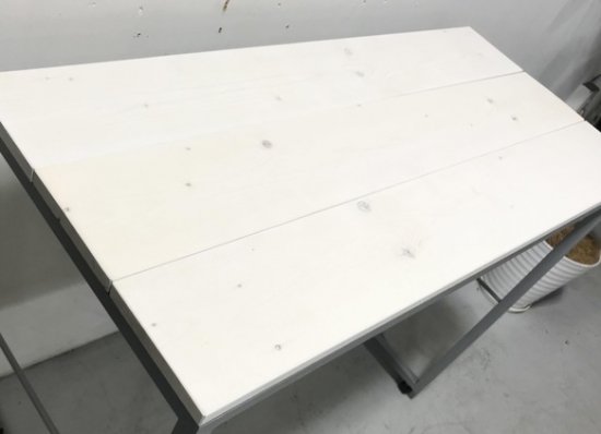 アイアン　ウッド　サロンテーブル　ダイニングテーブル　作業テーブル　900×420 インダストリアル　送料無料 - CRAFTCOLLECT
