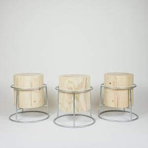 RING BASE STUMP STOOL_ROTARY HINOKI
