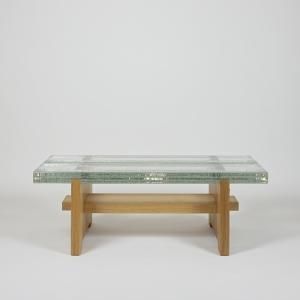 SOLID GLASS LOW TABLE W.900