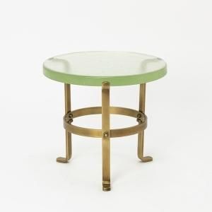 RECYCLED GLASS LOW TABLE BRASS LEG_400
