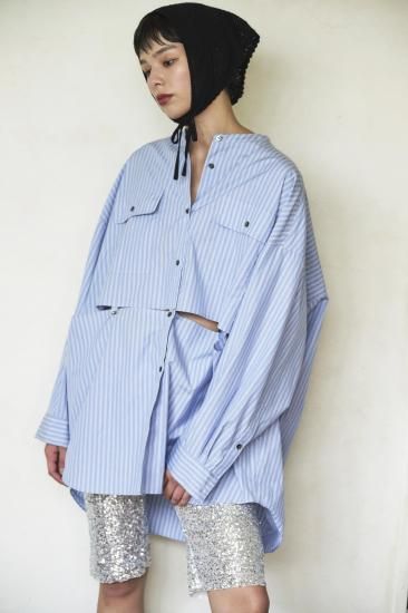 a-ya 様 ♡Check ＆ STRIPE a-ya 様 ♡Check ＆ STRIPE Contrast stripe shirt