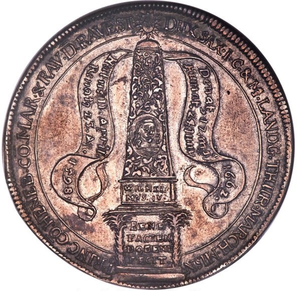 ドイツ ザクセン=ワイマール 1662年 taler銀貨 NGC AU58 - 名古屋 創業 