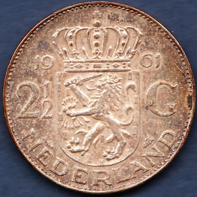 1847年 オランダ ウィレム2世 2.5グルデン銀貨 - アンティーク