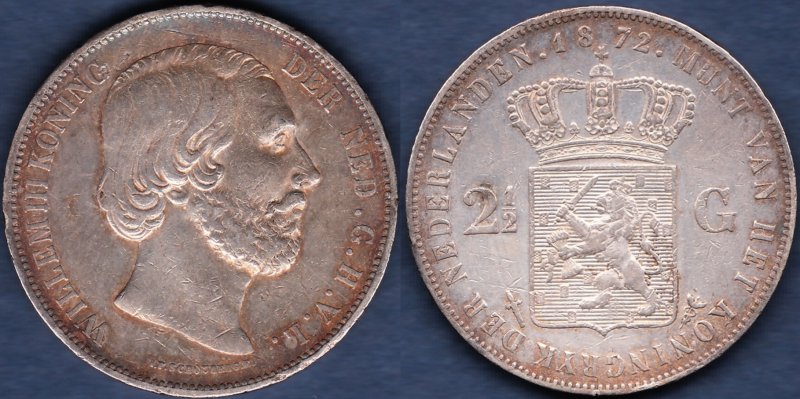オランダ 1872年 2-1/2グルデン銀貨 - 名古屋 創業65年 時遊屋 古銭 