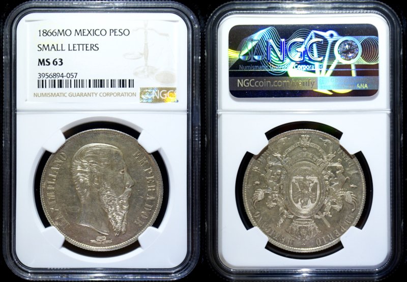 特売 古銭 銀貨 コイン メキシコ銀貨 鑑定済み 本物 1935年 ms66