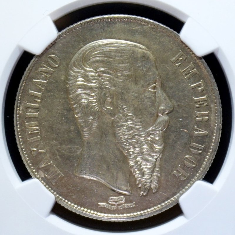 メキシコ 1866Mo Pattern Peso銀貨(試作貨タイプ) NGC MS63(鑑定Top3