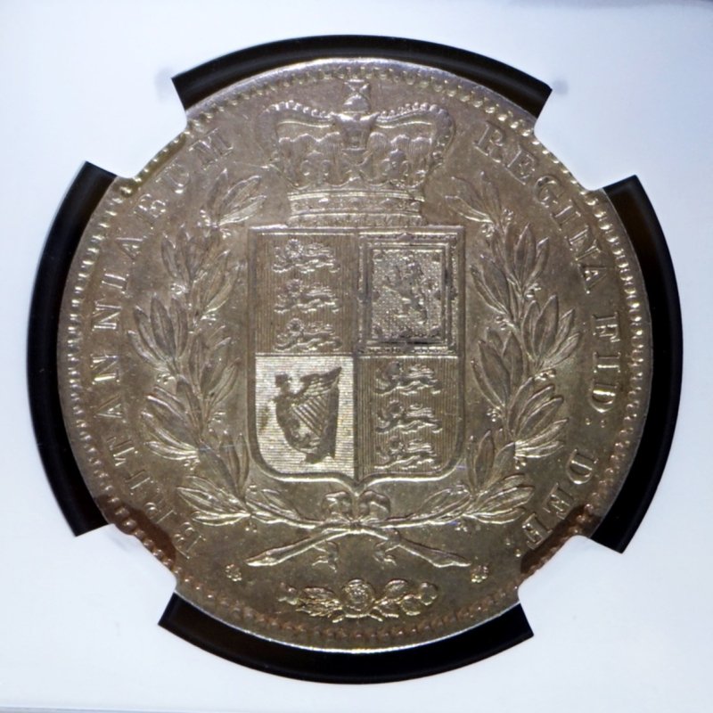 イギリス 1845年 ヴィクトリアヤング CROWN銀貨 ロイヤルミントスラブ