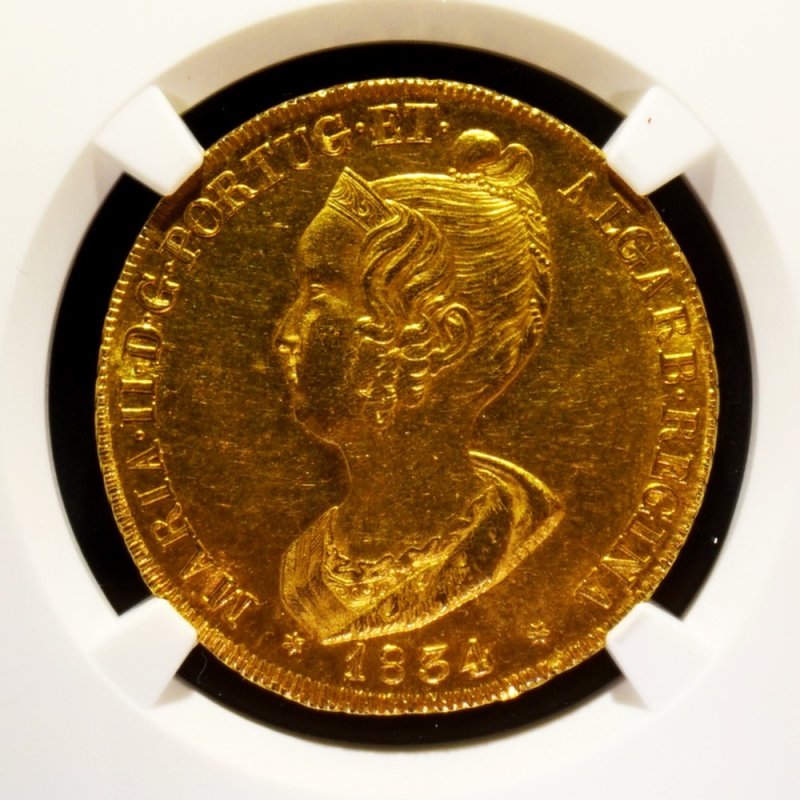 ポルトガル 1834年 マリア2世 PECA金貨 NGC MS62 - 名古屋 創業65年 時