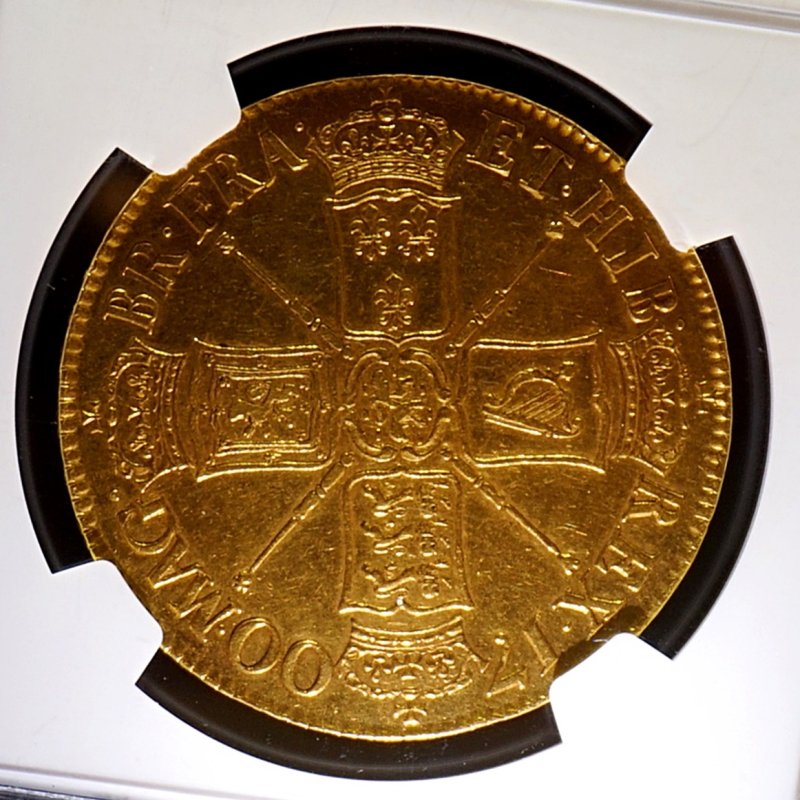 イギリス 1700年 ウィリアム3世 5ギニー金貨 NGC AU-Details - 名古屋