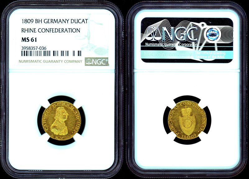 ドイツ ライン同盟 1809年 Ducat金貨 NGC MS61 - 名古屋 創業65年 時 ...