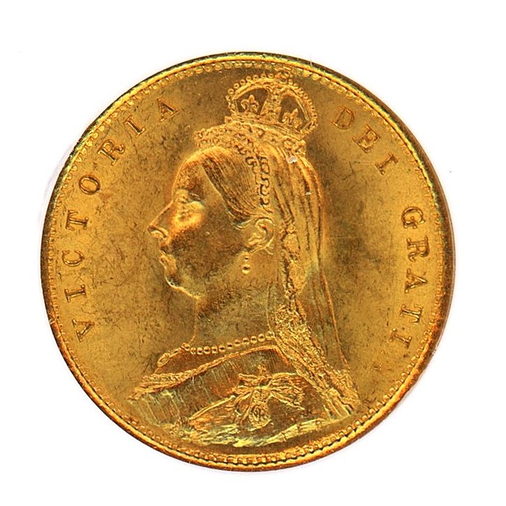 イギリス 1887年 ヴィクトリア女王 ジュビリーヘッド 1/2ソブリン金貨