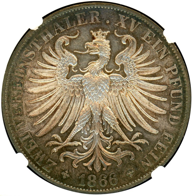 ドイツ 1866年 フランコニア 2Taler銀貨 NGC MS62 - 名古屋 創業65年 ...